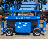 2013 GENIE GS3369RT DIESEL ROUGH TERRAIN SCISSOR LIFT 33′ REACH 4WD WITH OUTRIGGERS 1420 HOURS STOCK # BF9295159-NLEQ - United Lift Equipment LLC