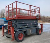 2007 SKYJACK SJ7135 SCISSOR LIFT 35' REACH DUAL FUEL PNEUMATIC TIRES OUTRIGGERS 3315 HOURS STOCK # BF9153529–WIB - United Lift Equipment LLC