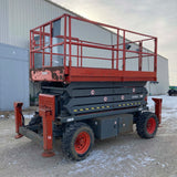 2007 SKYJACK SJ7135 SCISSOR LIFT 35' REACH DUAL FUEL PNEUMATIC TIRES OUTRIGGERS 3315 HOURS STOCK # BF9153529–WIB - United Lift Equipment LLC