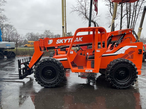 2014 SKYTRAK 6036 6000 LB DIESEL TELESCOPIC FORKLIFT TELEHANDLER PNEUMATIC 4WD OPEN CAB 2553 HOURS STOCK # BF9585179-NLPA - United Lift Equipment LLC