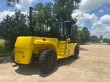 2006 HYSTER H550F 55000 LB CAPACITY DIESEL FORKLIFT PNEUMATIC 124" 2 STAGE MAST SIDE SHIFTING FORK POSITIONER DUAL DRIVE TIRES ENCLOSED CAB 3286 HOURS STOCK # BF92251149-TXB