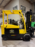 2021 HYSTER E120XN 12000 LBS 48V ELECTRIC 94/185" 3 STAGE MAST SIDE SHIFTING FORK POSITIONER PLUMBED 4 WAYS TO CARRIAGE 1,210 HOURS STK# BF9247349-BUF - United Lift LLC
