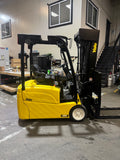 2020 YALE ERP040VTN 4000 LB 89/259" QUAD MAST SIDE SHIFTING FORK POSITIONER 3 WHEEL 36V ELECTRIC FORKLIFT 722 HOURS STOCK # BF9116179-BUF - United Lift LLC