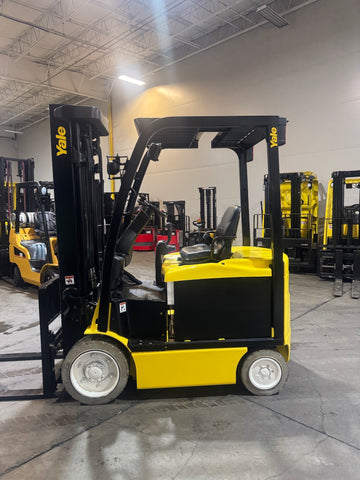 2021 YALE ERC050VGN 5000 LB 36 VOLT ELECTRIC FORKLIFT 94/219" THREE STAGE MAST SIDE SHIFTER 662 HOURS NON-MARKING TIRES STOCK # BF979149-BUF