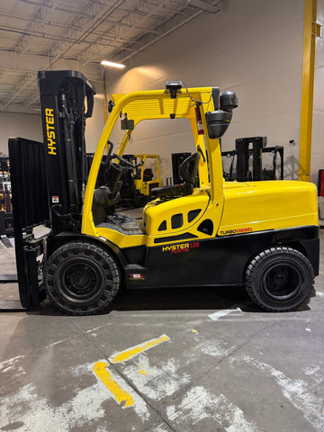 2023 HYSTER H120FT 12000 LB KUBOTA DIESEL FORKLIFT 102/209" 3 STAGE MAST SIDE SHIFTING FORK POSITIONER ONLY 986 HOURS STOCK # BF9455279-BUF