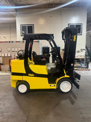 2019 YALE GLC080VXN 8000 LB LP GAS FORKLIFT CUSHION 95/207" 3 STAGE MAST SIDE SHIFTER 1272 HOURS STOCK # BF9145149-BUF