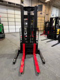 2013 RAYMOND RSS40 4000 LB ELECTRIC FORKLIFT WALKIE STACKER 86/128" 2 STAGE MAST CUSHION SIDE SHIFTER 3316 HOURS STOCK # BF943189-BUF - United Lift LLC