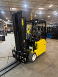 2022 YALE ERP040VTN36TQ090 4000 LB 90/259" QUAD MAST SIDE SHIFTING FORK POSITIONER 3 WHEEL 36V ELECTRIC FORKLIFT 848 HOURS STOCK # BF9116179-BUF - United Lift LLC