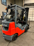 2020 TOYOTA 8FGCU30 6000 LB LP GAS FORKLIFT 876 HOURS CUSHION 87/187" 3 STAGE MAST SIDE SHIFTING FORK POSITIONER 4 WAY PLUMBING STOCK # BF9212679-BUF