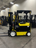 2019 YALE ERC050VG 5000 LB 48 VOLT ELECTRIC TREADED CUSHION TIRE SIDE SHIFTER FORKLIFT 87/126" 2 STAGE FULL FREE LIFT MAST 863 HOURS STOCK # BF979279-BUF