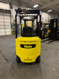 2019 YALE ERC050VG 5000 LB 48 VOLT ELECTRIC TREADED CUSHION TIRE SIDE SHIFTER FORKLIFT 87/126" 2 STAGE FULL FREE LIFT MAST 863 HOURS STOCK # BF979279-BUF