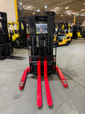 2015 RAYMOND DSX40 4000 LB ELECTRIC FORKLIFT WALKIE STACKER 72/150 3 STAGE MAST CUSHION SIDE SHIFTER 7267 HOURS STOCK # BF926629-BUF