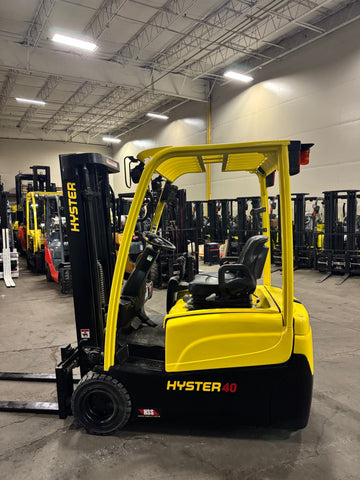 2021 HYSTER J40XNT 4000 LB 36 VOLT ELECTRIC FORKLIFT TREADED CUSHION TIRES 82/187" 3 STAGE MAST SIDE SHIFTER 888 HOURS STOCK # BF976519-BUF