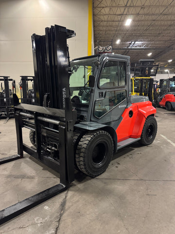 2019 TOYOTA 8FD70U 15500 LB DIESEL FORKLIFT PNEUMATIC 93/148" 3 STAGE MAST SIDE SHIFTER & FORK POSITIONER 1239 HOURS ENCLOSED HEATED CAB STOCK # BF9565429-BUF