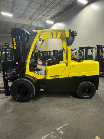 2016 HYSTER H120FT 12000 LB LP GAS FORKLIFT PNEUMATIC DUAL TIRES SIDE SHIFTER 95/185" 3 STAGE MAST 2,317 HOURS STOCK # BF9366279-BUF