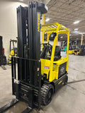 2013 HYSTER E60XN-33 6000 LB ELECTRIC FORKLIFT CUSHION 100/288" QUAD MAST SIDE SHIFTER ONLY 2136 HOURS STOCK # BF9151839-BUF - United Lift Equipment LLC