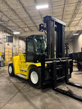 2019 YALE GDP360 36000 LB DIESEL FORKLIFT PNEUMATIC 144/148" 2 STAGE MAST SIDE SHIFTING FORK POSITIONER ENCLOSED HEATED CAB 103" LONG FORKS, 3,072 HOURS STOCK # BF9756589-BUF