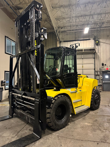 2021 HYSTER H210HD2 21000 LB DIESEL FORKLIFT PNEUMATIC 163/216" 2 STAGE MAST SIDE SHIFTING INDEPENDENT FORK POSITIONERS DUAL TIRES ENCLOSED CAB 2137 HOURS STOCK # BF9878529-BUF