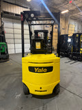 2022 YALE ERC065VG 6500 LB ELECTRIC FORKLIFT 89/176" 3 STAGE MAST SIDE SHIFTER 748 HOURS PLUMBED 4 WAYS TO CARRIAGE STOCK # BF988129-BUF