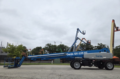 2018 GENIE SX-125XC TELESCOPIC STRAIGHT BOOM LIFT AERIAL LIFT WITH JIB ARM 125' REACH DIESEL 4WD 1269 HOURS STOCK # BF9794629- RIL