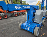 2018 GENIE Z34/22N ARTICULATING BOOM LIFT AERIAL LIFT 34' REACH 48 VOLT ELECTRIC 2WD 492 HOURS STOCK # BF9328749-NLE