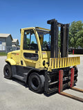 2018 HYSTER H155FT 15500 LB DIESEL FORKLIFT PNEUMATIC 106/133" 2 STAGE MAST SIDE SHIFTING FORK POSITIONER ENCLOSED CAB 6700 HOURS STOCK # BF9398129-RIL