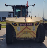 2014 HYSTER H700 70000 LB CAPACITY DIESEL FORKLIFT PNEUMATIC 172" 2 STAGE MAST SIDE SHIFTING FORK POSITIONER CAB WITH HEAT AND A/C 11180 HOURS STOCK # BF92591729-LJTX