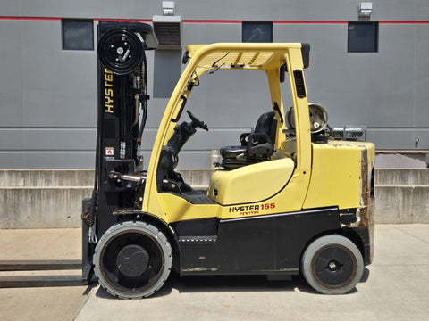 2020 HYSTER S155FT 15500 LB LP GAS FORKLIFT CUSHION 99/185" 3 STAGE MAST SIDE SHIFTER 4862 HOURS STOCK # BF9375129-RIL