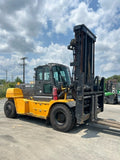 2018 HYUNDAI H180D-9 40000 LB DIESEL FORKLIFT PNEUMATIC 168/198 2 STAGE MAST SIDE SHIFT FORK POSITIONER ENCLOSED CAB HEAT AC STOCK # BF1109569-NCB - United Lift Equipment LLC