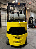 2022 YALE GLC050VXN 5000 LB LP GAS FORKLIFT CUSHION 84/189" 3 STAGE MAST NON MARKING TIRES SIDE SHIFTING FORK POSITIONER 827 HOURS STOCK # BF994579-BUF