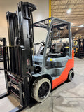 2020 TOYOTA 8FGCU25 5000 LB LP GAS FORKLIFT CUSHION 84/189" 3 STAGE MAST SIDE SHIFTING FORK POSITIONER 962 HOURS NON-MARKING TIRES STOCK # BF9114879-BUF