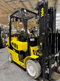 2022 YALE GLC050VXN 5000 LB LP GAS FORKLIFT CUSHION 84/189" 3 STAGE MAST NON MARKING TIRES SIDE SHIFTING FORK POSITIONER 827 HOURS STOCK # BF994579-BUF