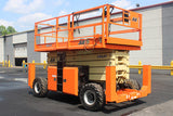 2018 JLG 530LRT SCISSOR LIFT 53' REACH DIESEL ROUGH TERRAIN 4WD OUTRIGGERS DECK EXTENSION 564 HOURS STOCK # BF9495149-NLE