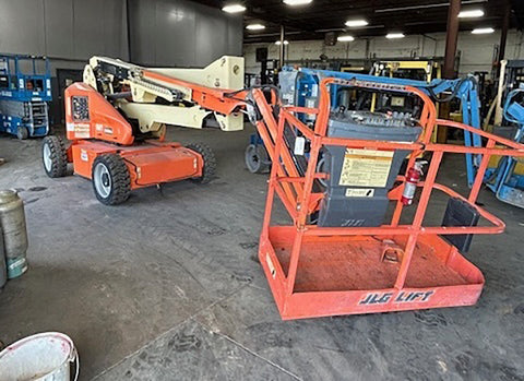 2015 JLG E450AJ ARTICULATING BOOM LIFT AERIAL LIFT WITH JIB ARM 45' REACH ELECTRIC 596 HOURS STOCK # BF9349529-NCB - United Lift Equipment LLC