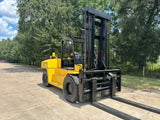 2018 KOMATSU FD160E-8 35000 LB CAPACITY DIESEL FORKLIFT PNEUMATIC 148/157 2 STAGE MAST SIDE SHIFTING FORK POSITIONER 5600 HOURS STOCK # BF9817769-TXB - United Lift LLC
