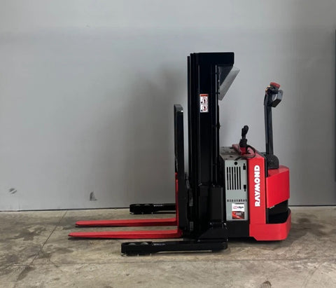 2019 RAYMOND RSS40 4000 LB ELECTRIC FORKLIFT WALKIE STACKER CUSHION 72/150" 3 STAGE MAST SIDE SHIFTER 634 HOURS STOCK # BF9118919-ARB