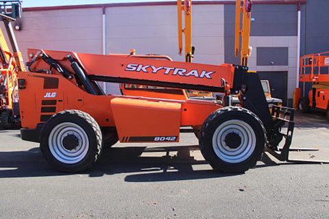 2020 SKYTRAK 8042 8000 LB DIESEL TELESCOPIC FORKLIFT TELEHANDLER PNEUMATIC HEATED CAB AUXILIARY HYDRAULICS 4WD 1832 HOURS STOCK # BF9825179-NLE