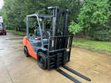 2017 TOYOTA 8FDU30 6000 LB DIESEL FORKLIFT PNEUMATIC 85/187" 3 STAGE MAST SIDE SHIFTING FORK POSITIONER 2896 HOURS STOCK # BF9213429-TXB