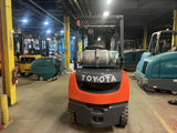 2018 TOYOTA 8FGU25 5000 LB LP GAS FORKLIFT PNEUMATIC 85/189" 3 STAGE MAST SIDE SHIFTER 1423 HOURS STOCK # BF9169129-OHB
