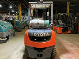 2021 TOYOTA 8FGU25 5000 LB LP GAS FORKLIFT PNEUMATIC 85/187" 3 STAGE MAST SIDE SHIFTER 5141 HOURS STOCK # BF9174529-BSOH