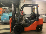 2018 TOYOTA 8FGU25 5000 LB LP GAS FORKLIFT PNEUMATIC 85/189" 3 STAGE MAST SIDE SHIFTER 1423 HOURS STOCK # BF9169129-OHB