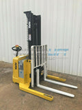 2005 YALE MSW040SEN24TV087 4000 LB ELECTRIC FORKLIFT WALKIE STACKER CUSHION 87/130 2 STAGE MAST SIDE SHIFTER 2852 HOURS STOCK # 5228-117915-ARB - United Lift Used & New Forklift Telehandler Scissor Lift Boomlift