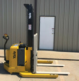 2003 YALE MSW040SEN24TV087 4000 LB ELECTRIC FORKLIFT WALKIE STACKER CUSHION 87/130" 2 STAGE MAST SIDE SHIFTER 3737 HOURS STOCK # BF949519-ARB - United Lift Equipment LLC